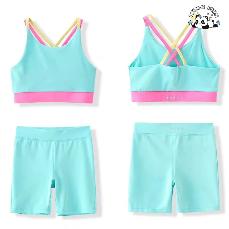 LEZONKIDS - Customizable New Product Explosion Casual Summer 2pc Outfit Little Girls Clothing Sets for Sporting